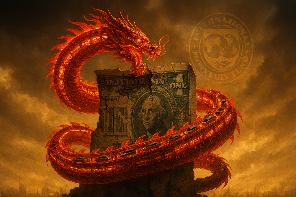 China dragon wrapping around USD