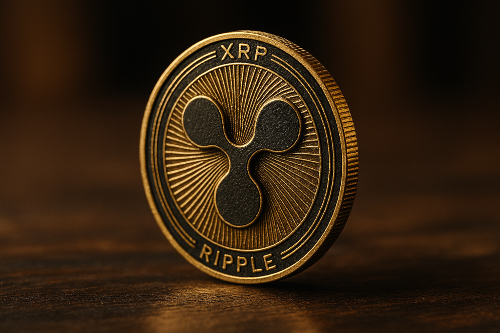 XRP coin on desk