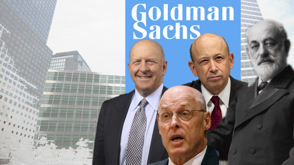 Goldman Sacks logo and people