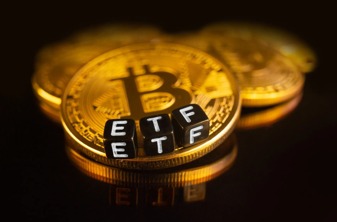 Bitcoin etf coins black background