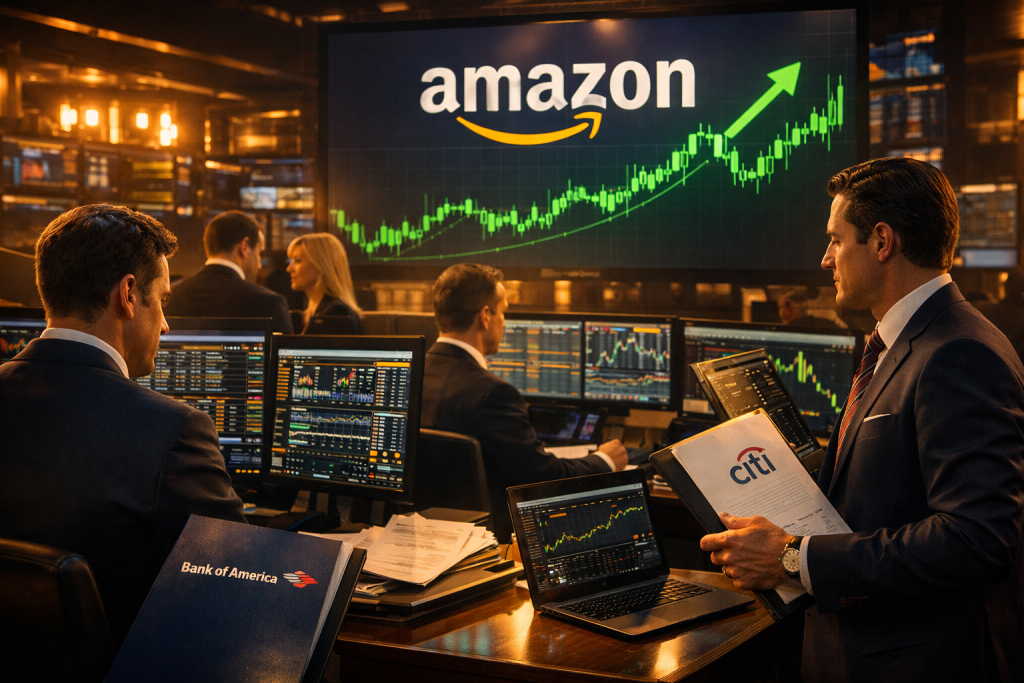 Wall Street traders monitoring AMZN price targets as Amazon stock upgrade ratings climb
