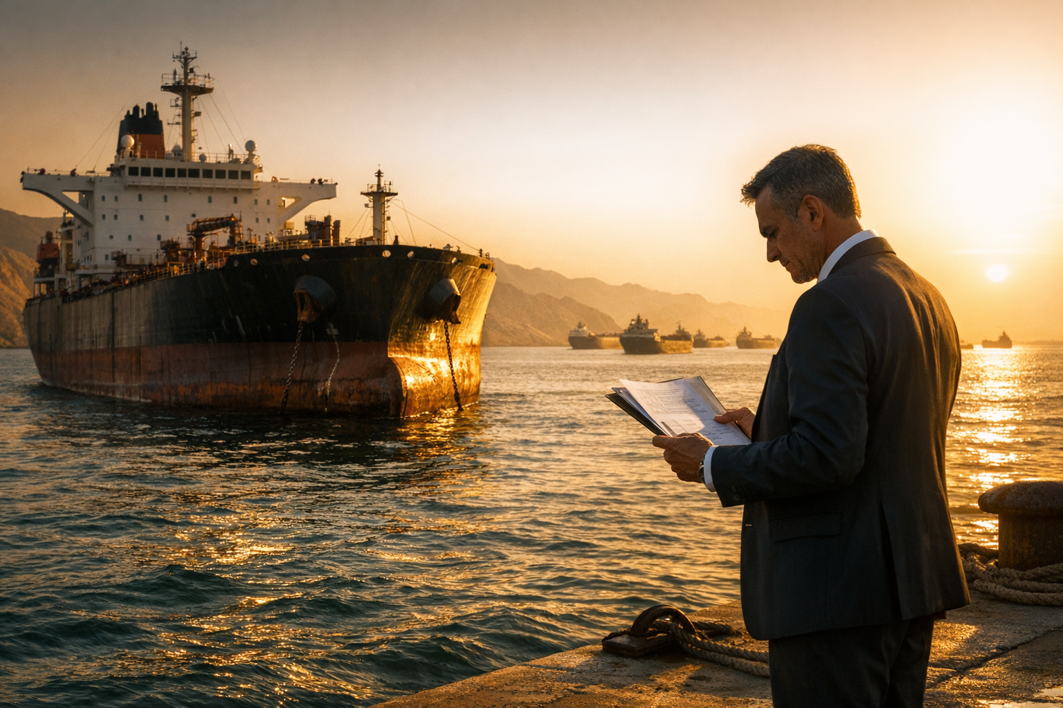 Oil tanker anchored at the Strait of Hormuz as Iran war gas prices continue to climb