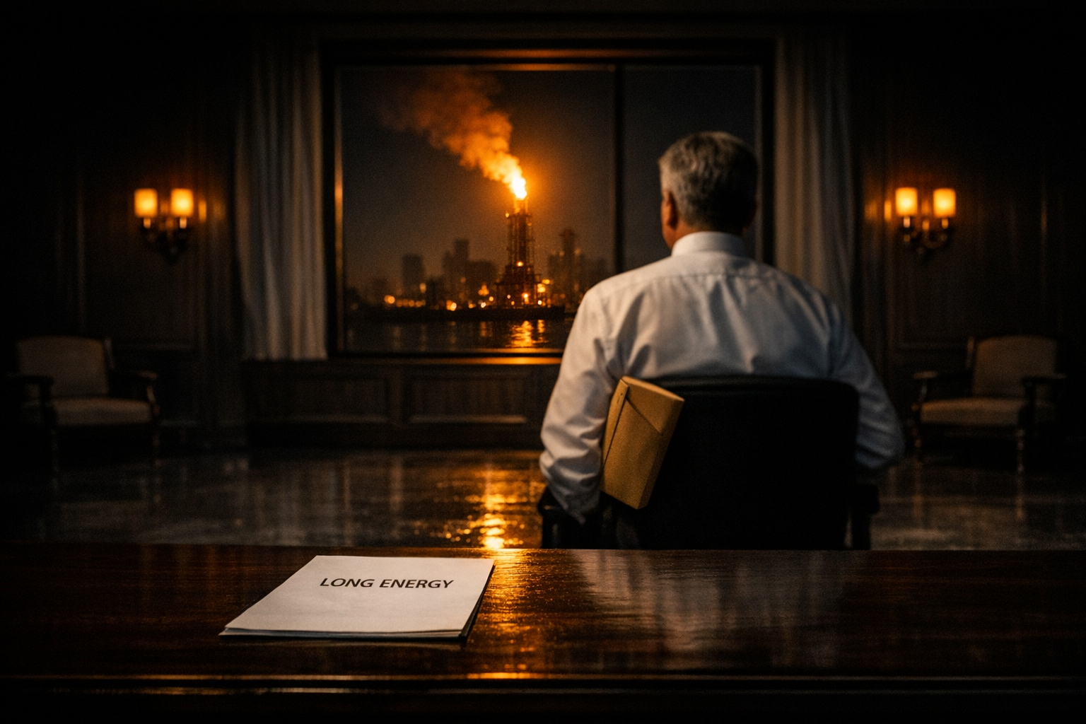 JPMorgan energy stocks Hormuz trading desk at night