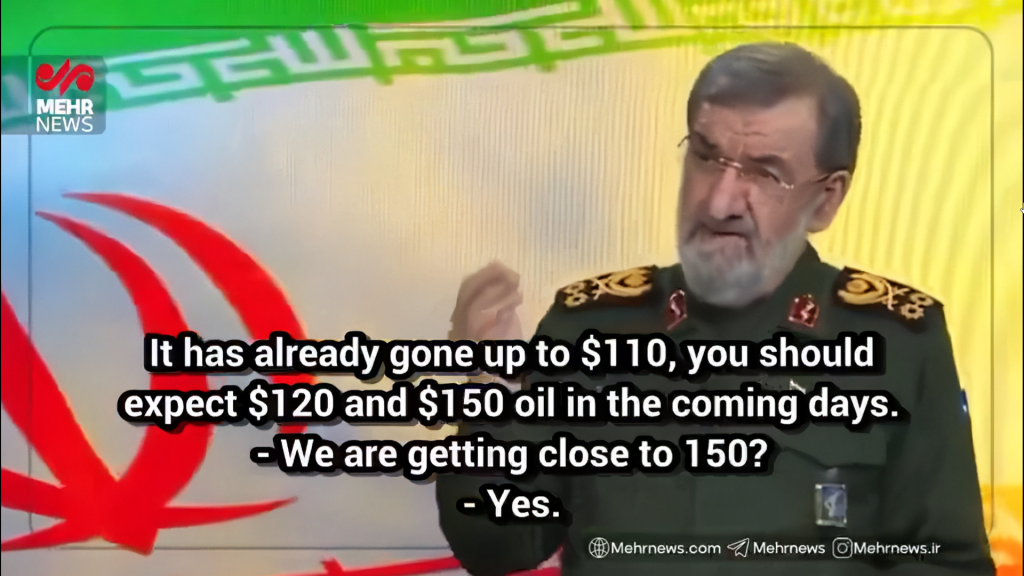 Akhtari on Mehr News confirming the $150 oil price prediction