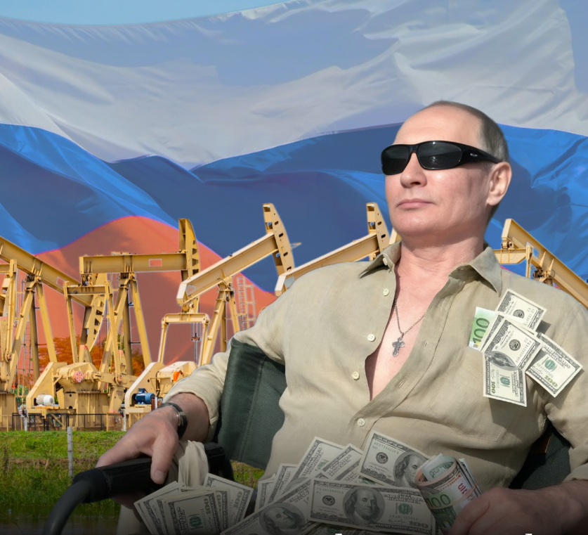 Putin sun bathing with extra oil money 