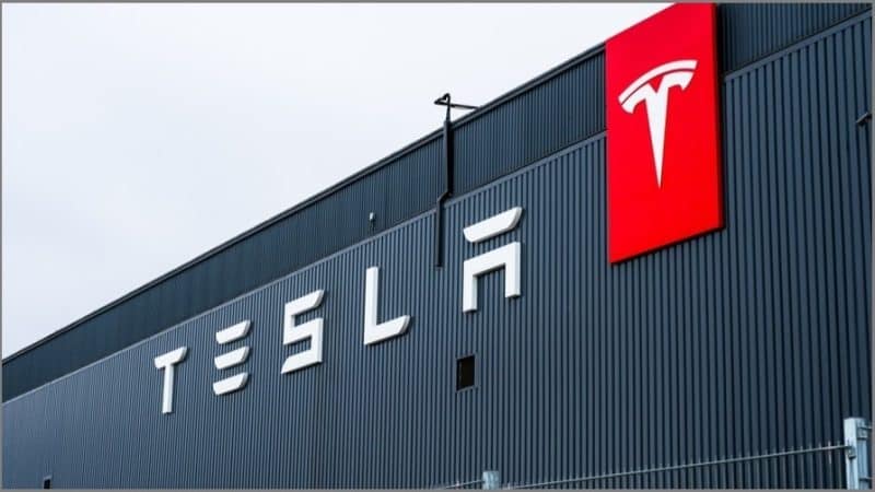 Tesla logo headuqarters
