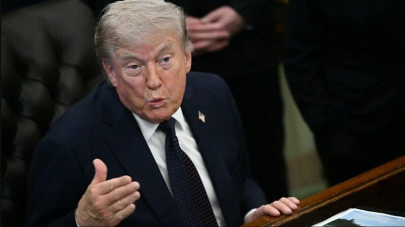 Trump speaking in conference about Strait of Hormuz and oil prices