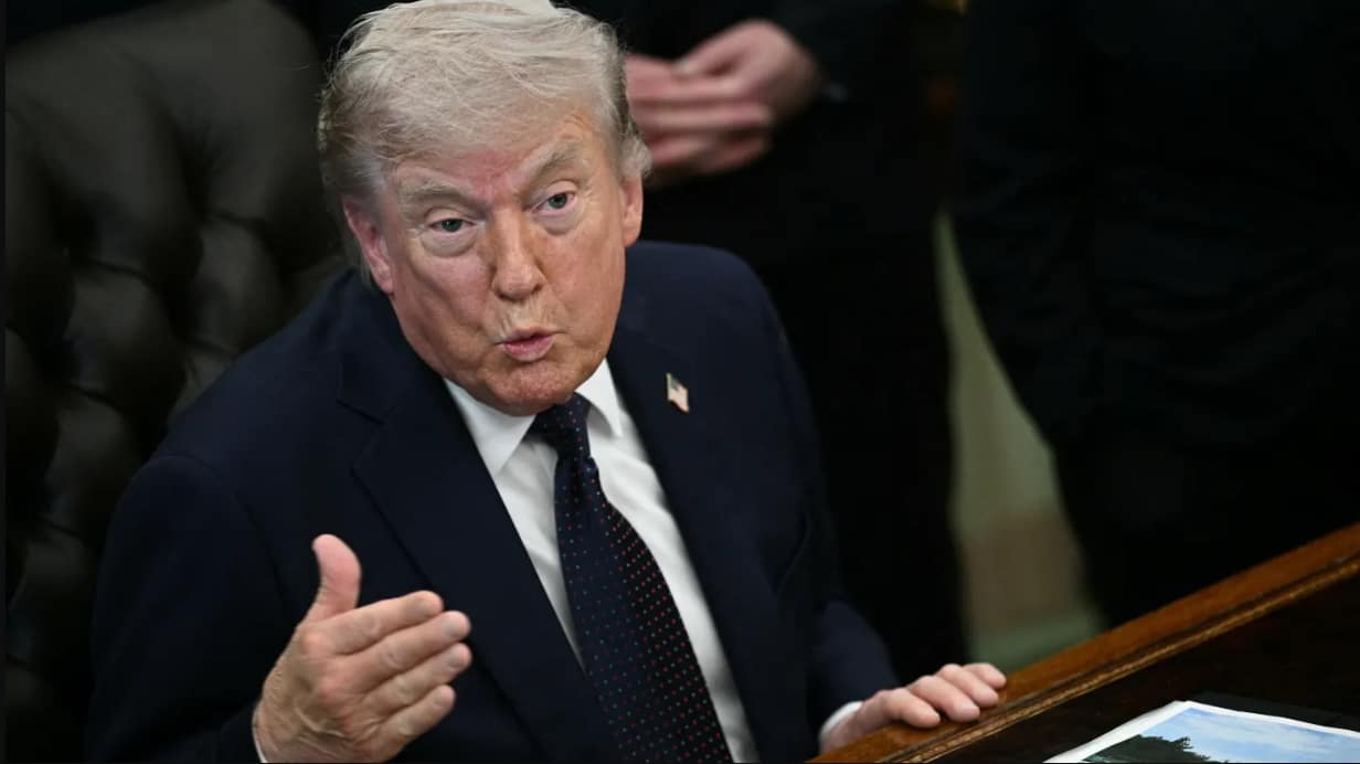 Trump speaking in conference about Strait of Hormuz and oil prices