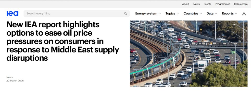 IEA report highlights options to ease oil price pressures on consumers