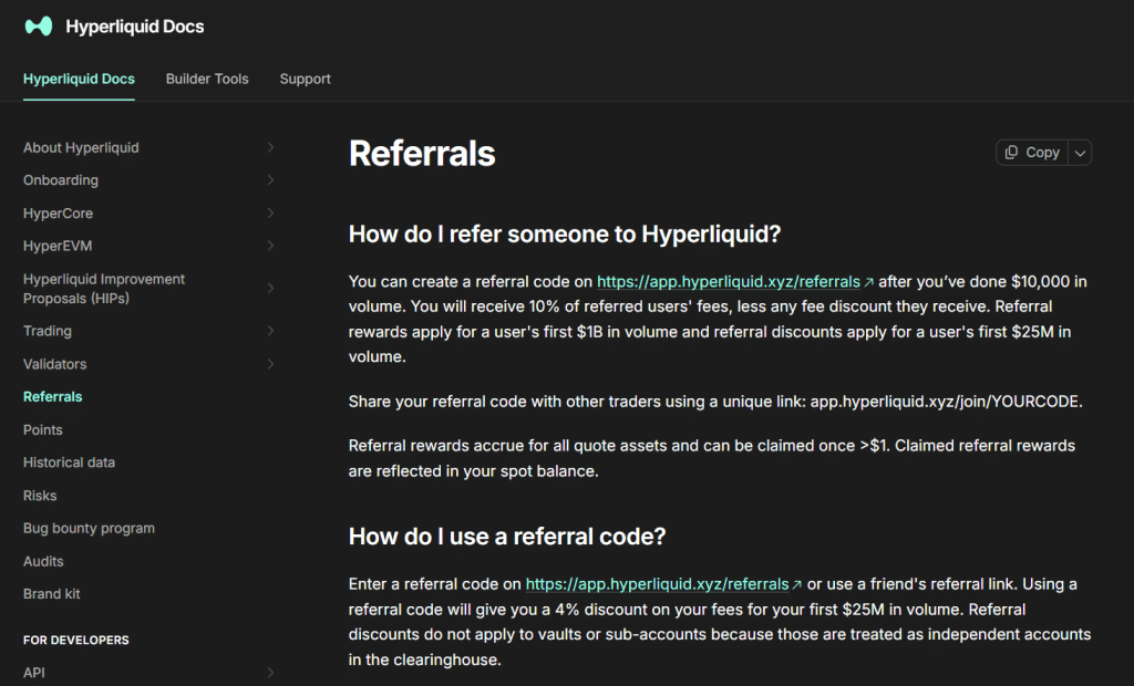 Hyperliquid airdrop referral information