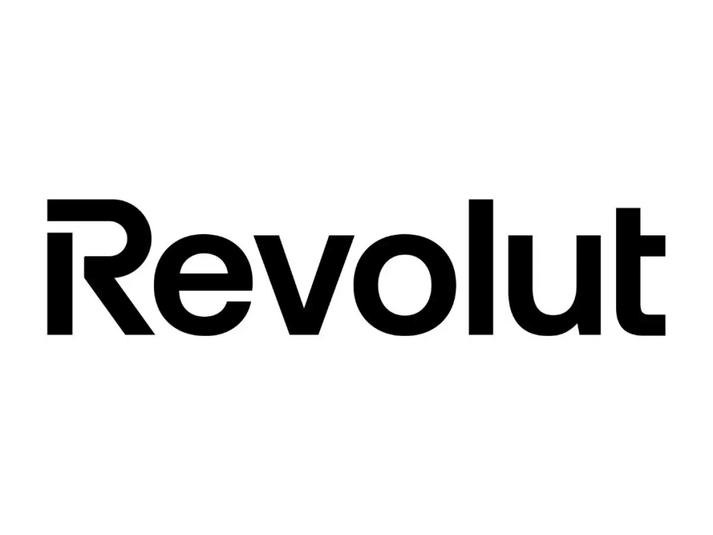 Revolut logo with bitcoin price crash