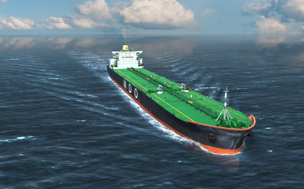 Oil tanker carrying oil