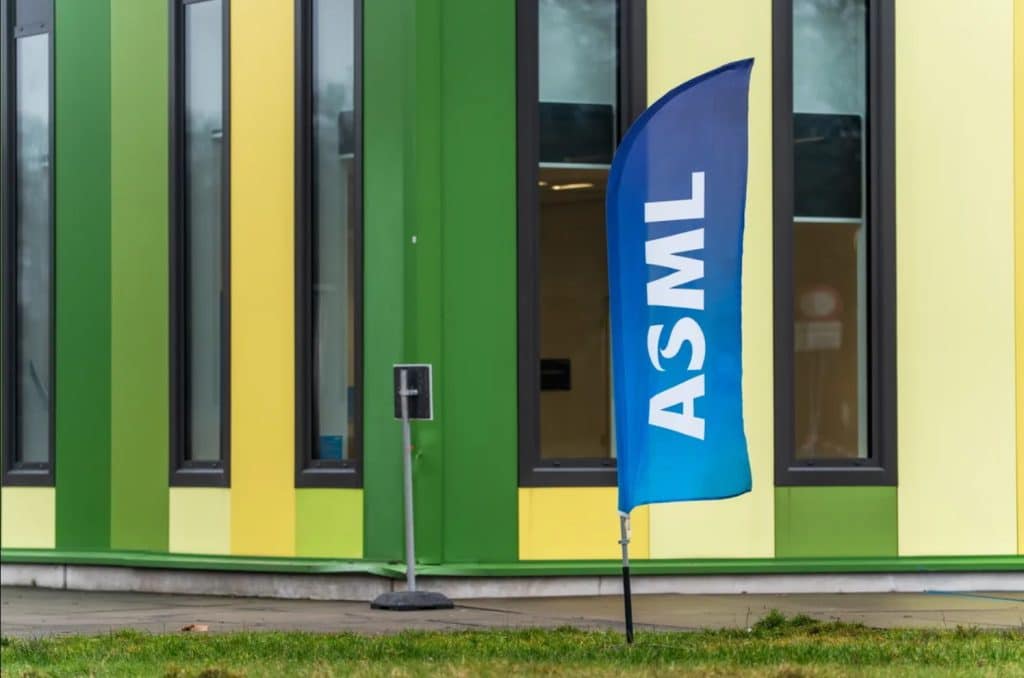 ASML flag front of headquarters