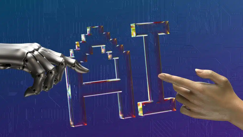 Image of AI concept representing the AI bubble, AI stocks, S&P 500 forecast, and stock market correction