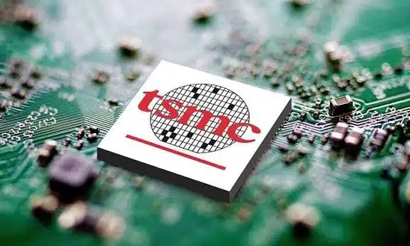 TSMC logo in a microchip