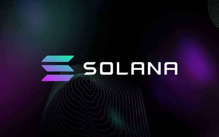 Solana logo and crypto tokens