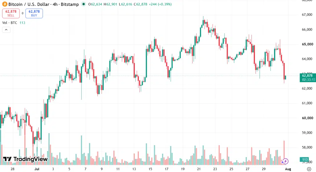 Bitcoin price chart July 2026