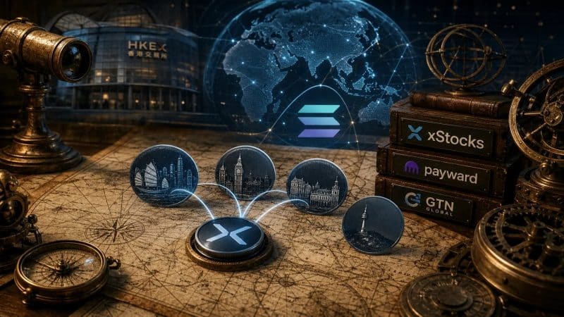 Image of Kraken xStocks expanding tokenized stocks across Hong Kong, the UK, and South Korea through GTN's global network, highlighting RWA crypto and tokenized equities 2026