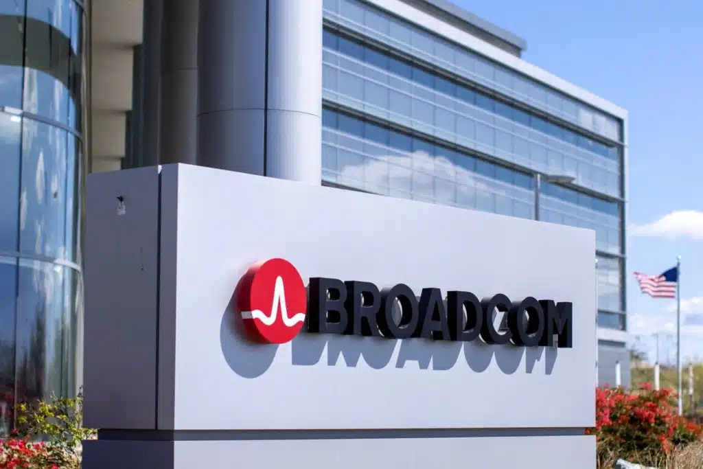 Broadcom logo and its headquarters