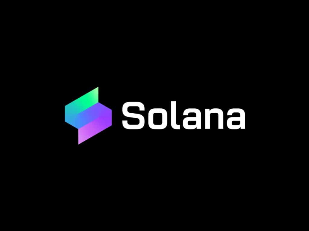Solana (SOL) logo with black background