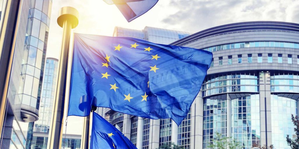 European Union Flag and the EU Commission